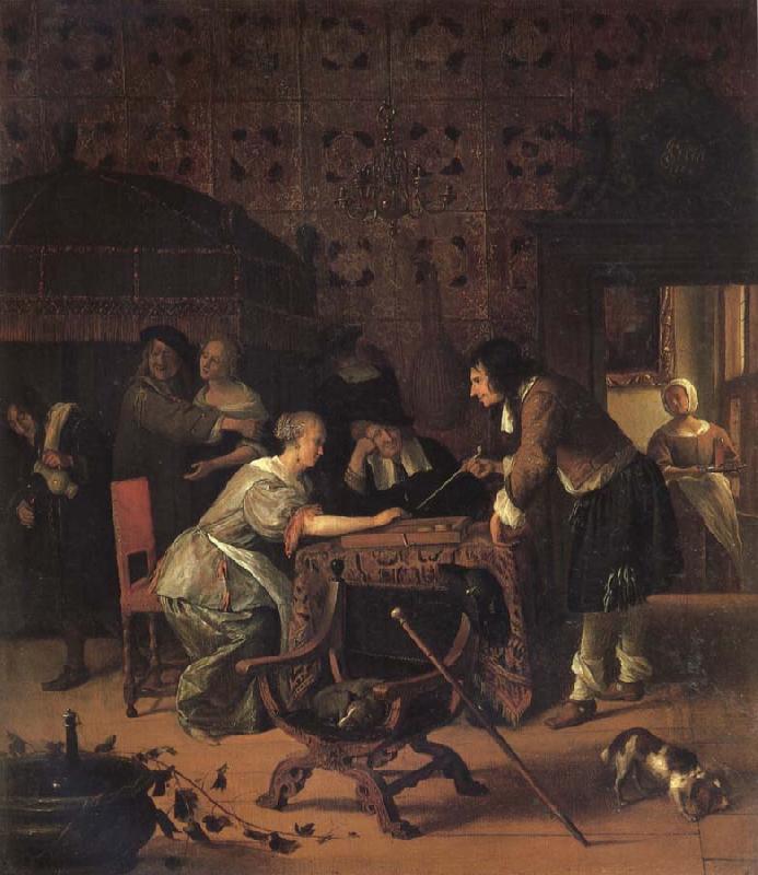 Jan Steen Backgammon Playersl oil painting picture